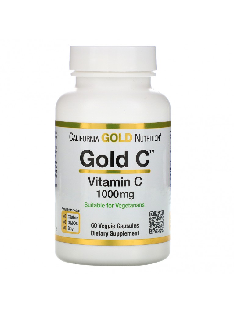 Витамин С 1000мг в растительной капсуле California Gold Nutrition Gold C