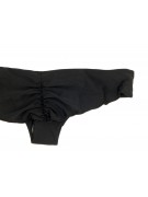 Купить женские плавки чёрного цвета с низкой посадкой присборенные сзади