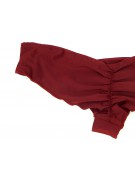 Купить женские плавки вишнёвого цвета с низкой посадкой присборенные сзади